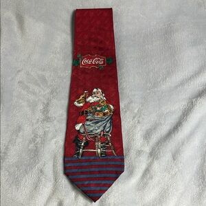 Coca Cola Festive Red Tie with Santa Design